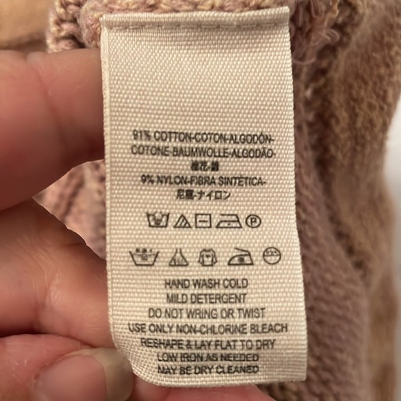 Free people cropped knit sweater mauve and purple size xsmall v neck - Picture 7 of 7